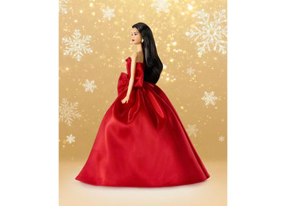 Barbie Signature 2026 Holiday Collectible Fashion Doll in red gown with black hair