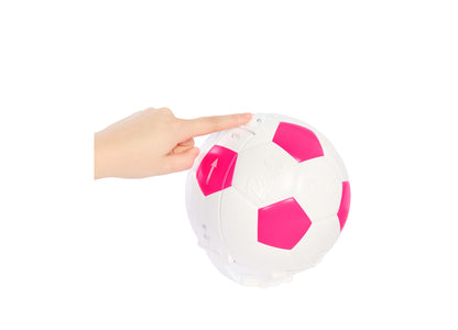 Barbie Roll & Reveal Soccer Player doll with pink and white ball, ages 5+