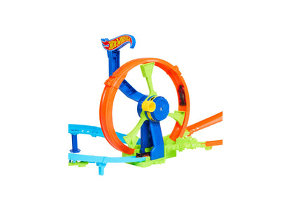 Hot Wheels 1:64 Scale Rapid Launch & Loop Crank-Powered Playset