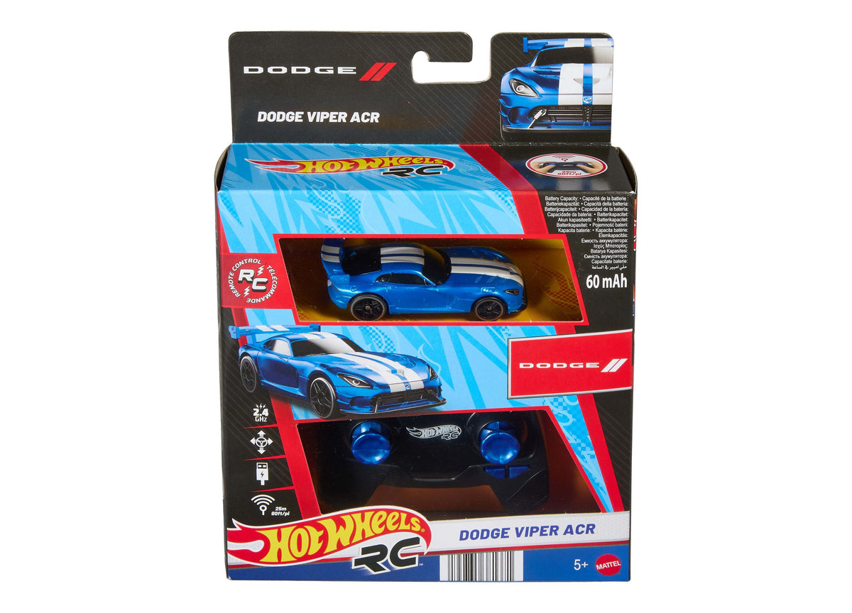 Hot Wheels RC Dodge Viper ACR blue and white remote-control car with controller