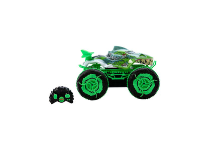 Hot Wheels Great Bite Monster Truck RC car in green with large black tires and remote control