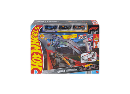Hot Wheels Formula 1 Sprint Race Circuit Track Set with 3 die-cast cars and red track