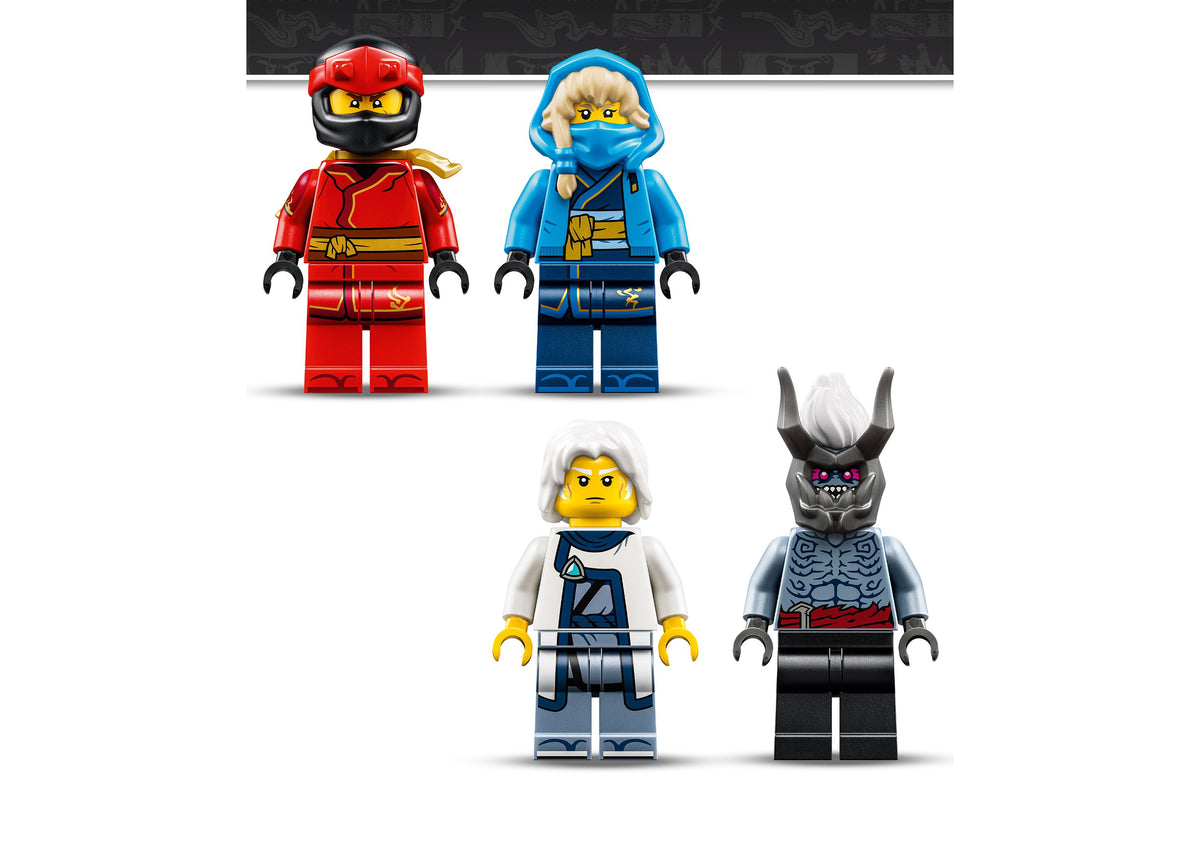 LEGO NINJAGO Battle at the Dragon's Blade 71871 minifigures set with red, blue, white and gray ninja characters