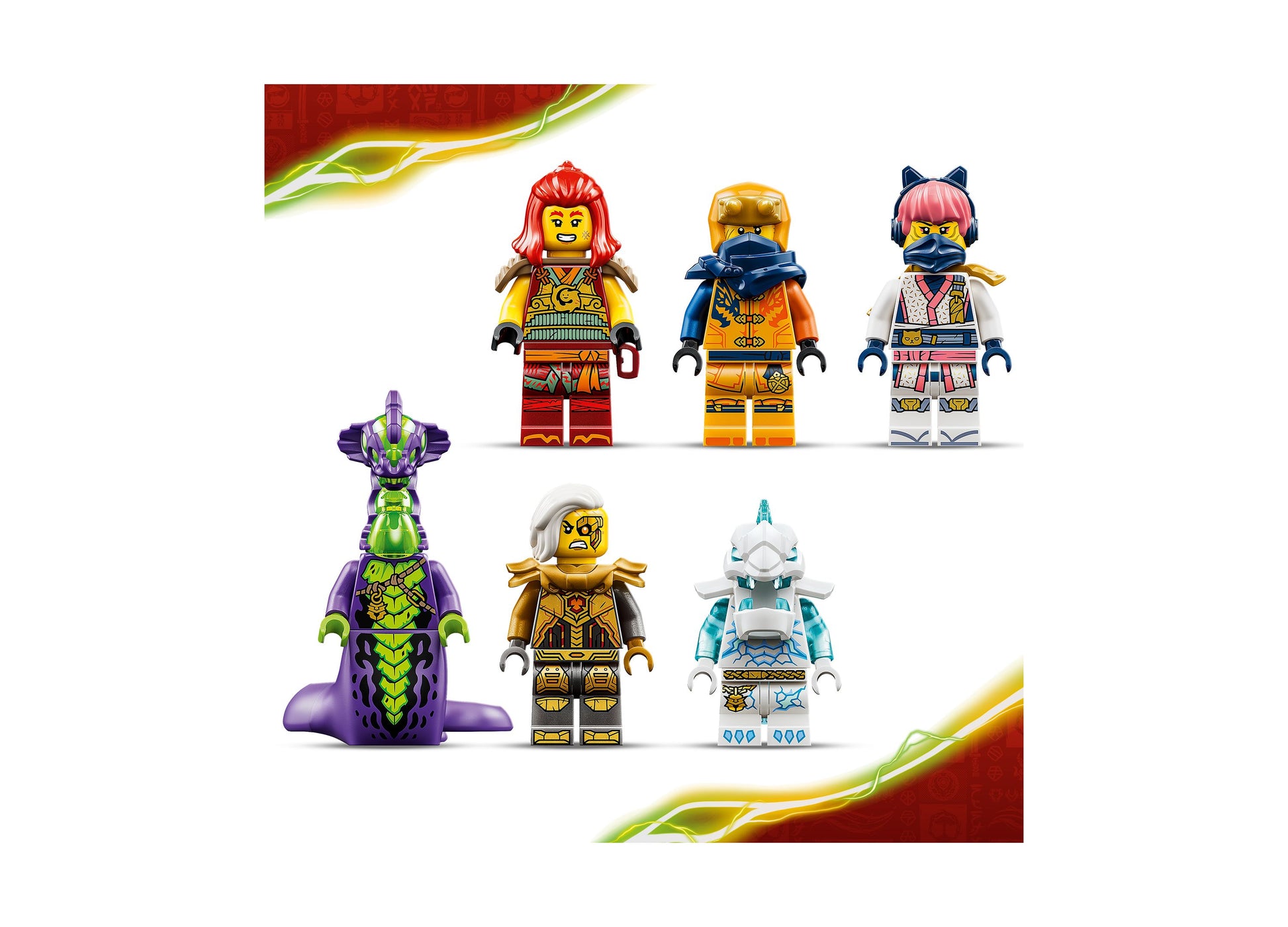 LEGO NINJAGO Dragons Rising Wyldfyre's Transforming Dragon Mech 71868 with 6 minifigures in red, orange, purple, gold...