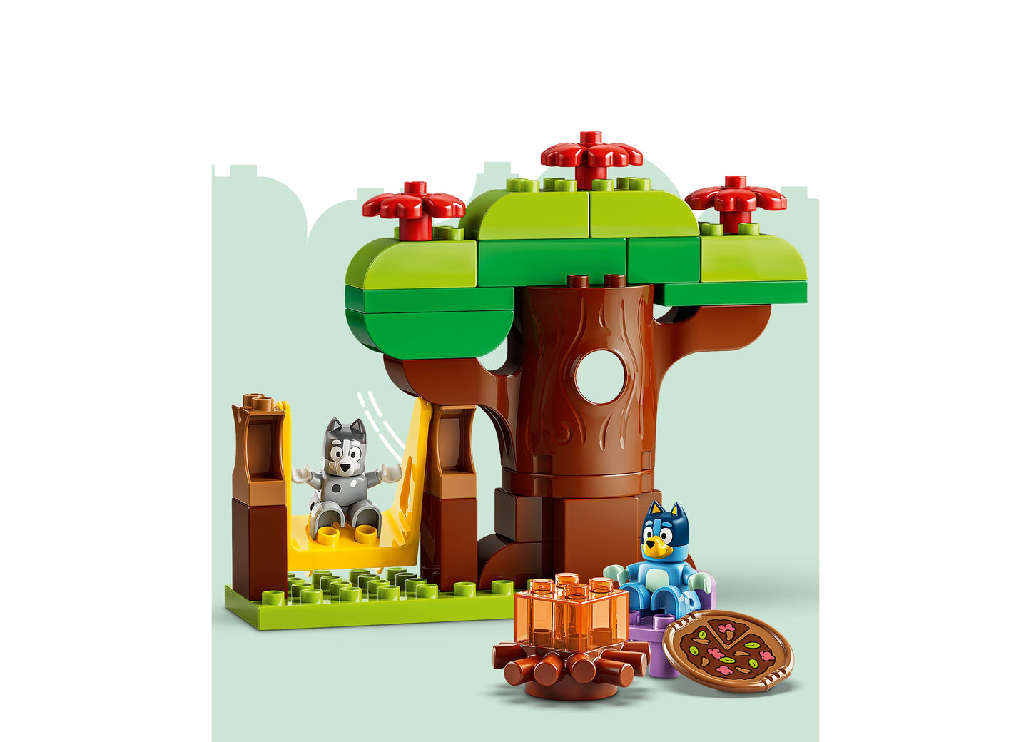 LEGO Bluey Pizza Girls building set with tree house, characters, and accessories for ages 2+