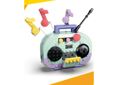 LEGO Creator Music Decor Piano with Cat 31392 building set in pastel mint, purple, and yellow