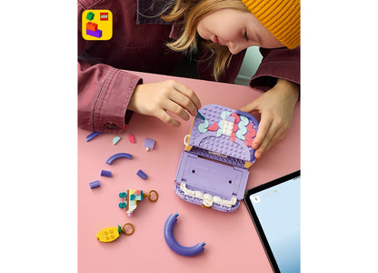 LEGO 3 in 1 Art Fashion Bag purple buildable storage set with colorful pieces
