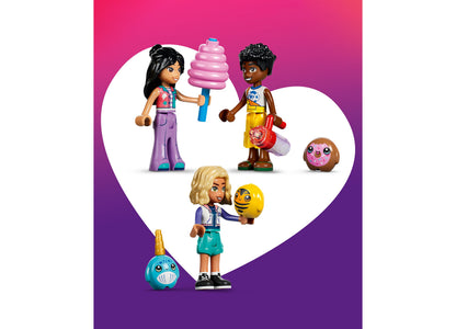 LEGO Friends Candy Cupcake Ferris Wheel 42700 building set with minifigures and colorful accessories