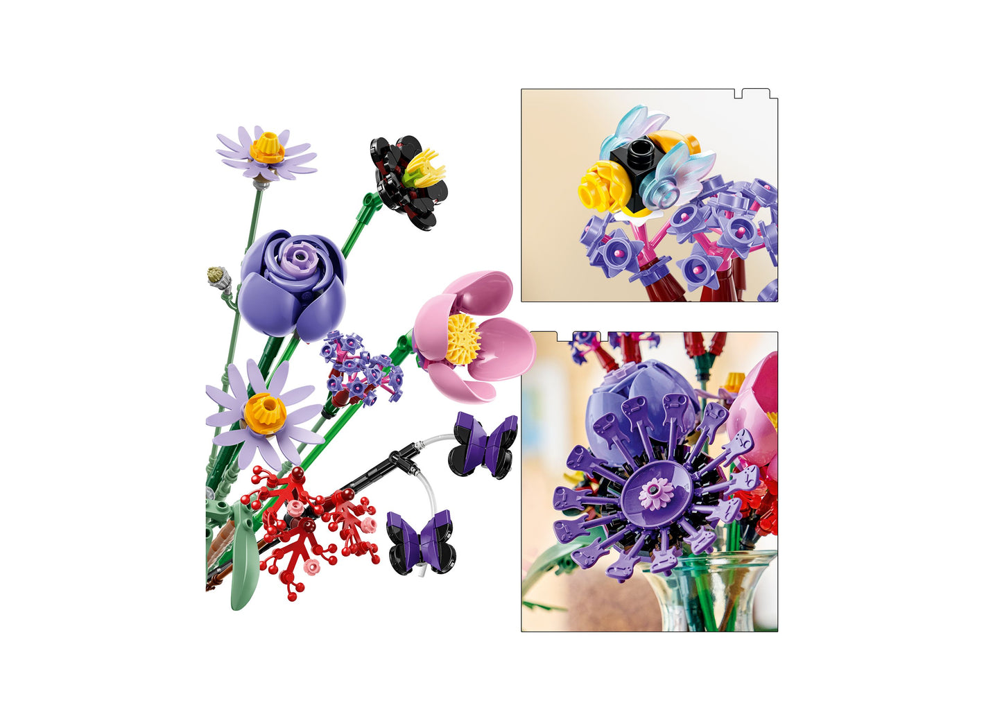 LEGO Olivia Rodrigo's Flower Bouquet 11507 building set with colorful purple, pink, yellow and red flowers