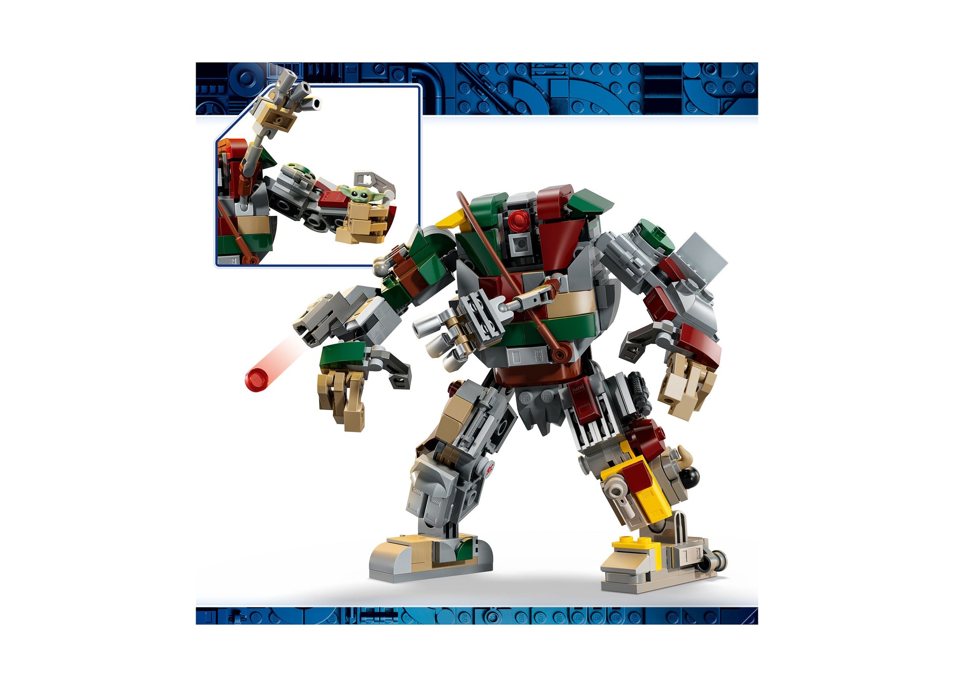 LEGO Star Wars 75451 Hutt Palace Sentry Droid with red, green, and tan buildable robot figure