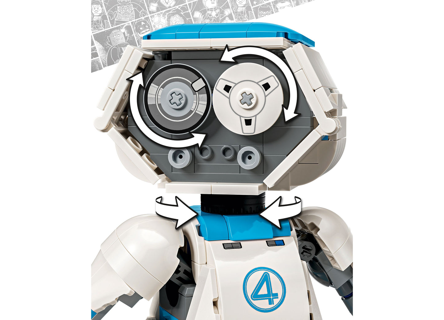 LEGO Marvel Fantastic Four H.E.R.B.I.E. 76339 buildable robot with blue and white design