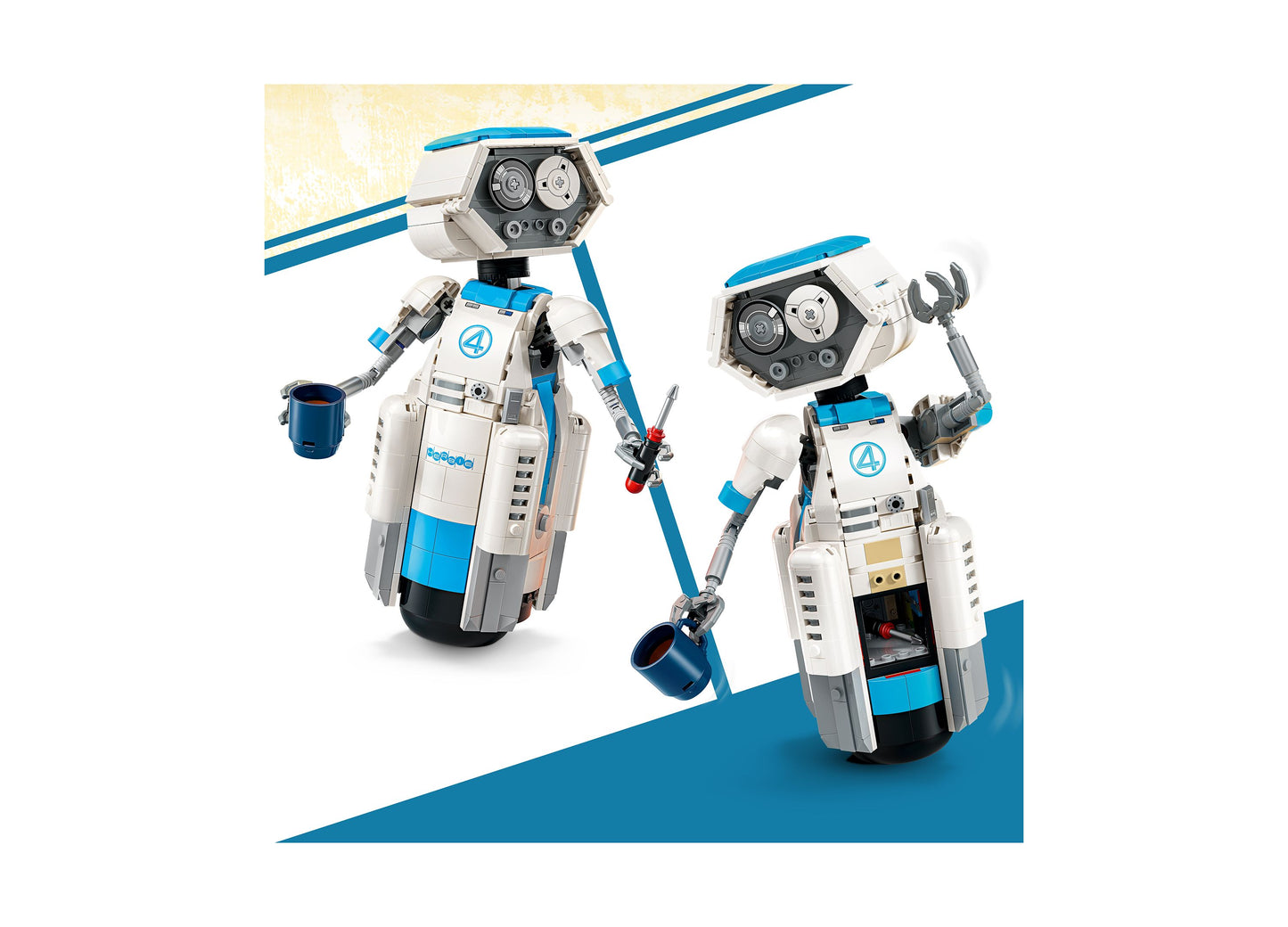 LEGO Marvel Fantastic Four H.E.R.B.I.E. 76339 building set with white, blue and gray robot figures