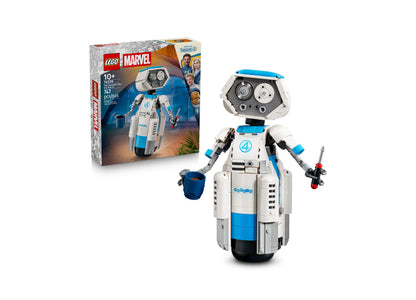 LEGO Marvel Fantastic Four H.E.R.B.I.E. 76339 robot building set with white, blue and black pieces