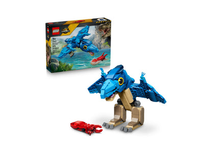 LEGO Jurassic World Pteranodon 77977 blue dinosaur building set with red creature figure