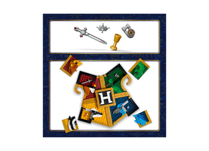 LEGO Harry Potter Hogwarts House Crest 76462 building set with colorful house banners and magical accessories