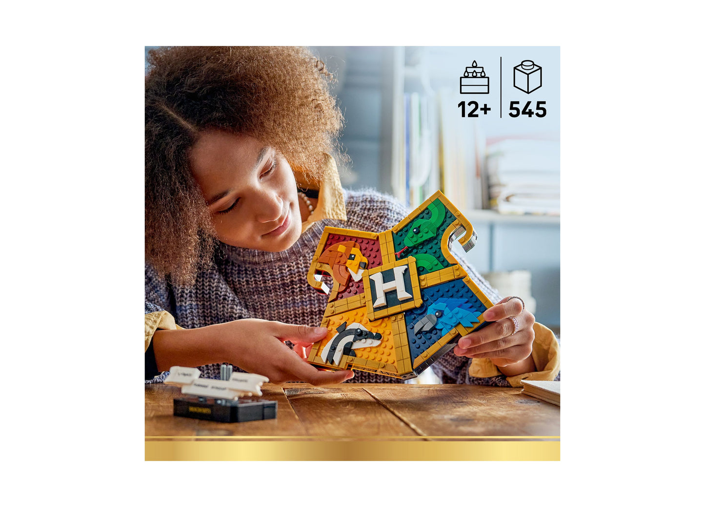 LEGO Harry Potter Hogwarts House Crest 76462 building set with colorful house crests, 545 pieces, ages 12+