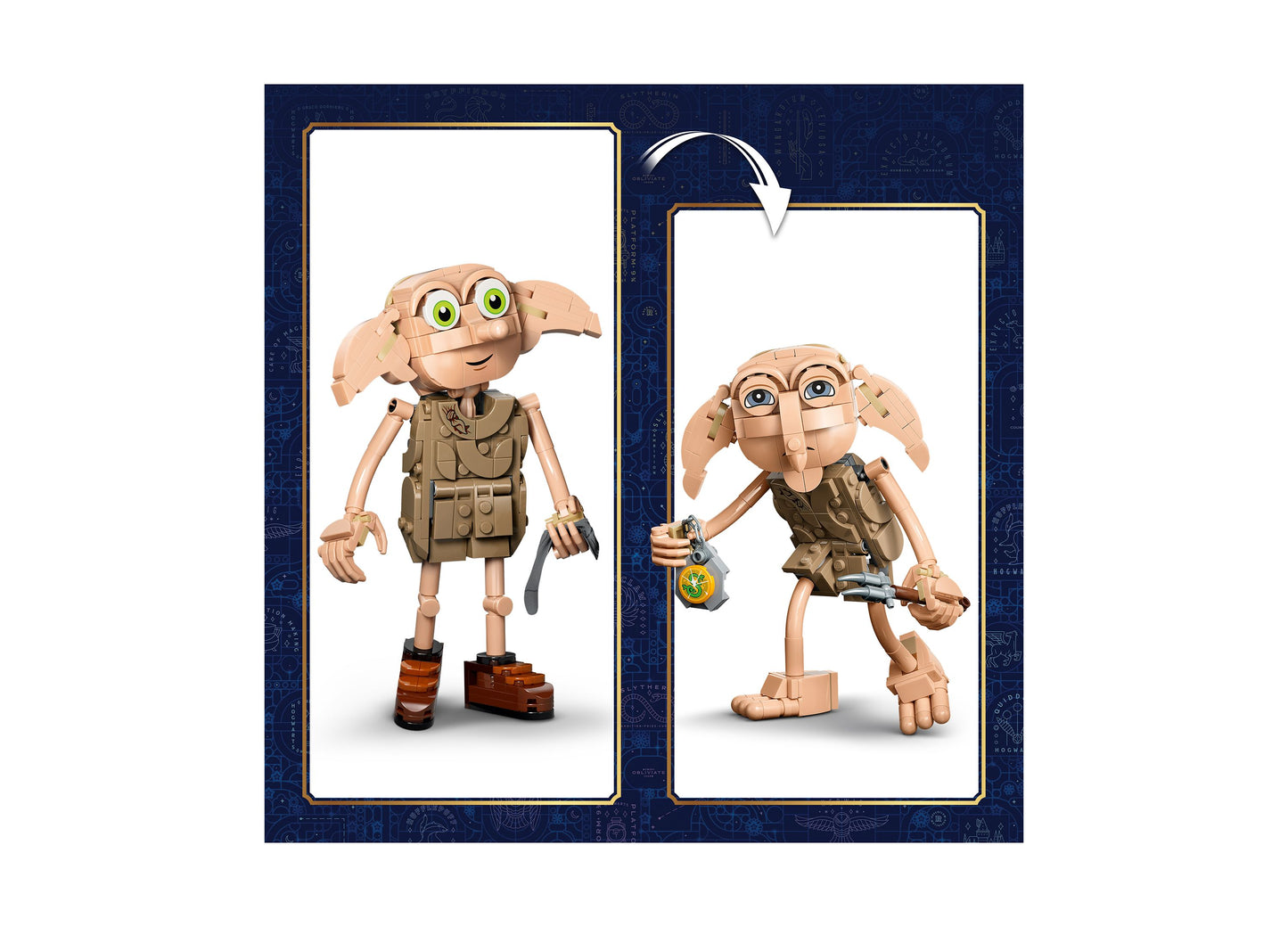 LEGO Harry Potter Dobby the Free Elf 76469 building set showing two character figures with tan and brown details