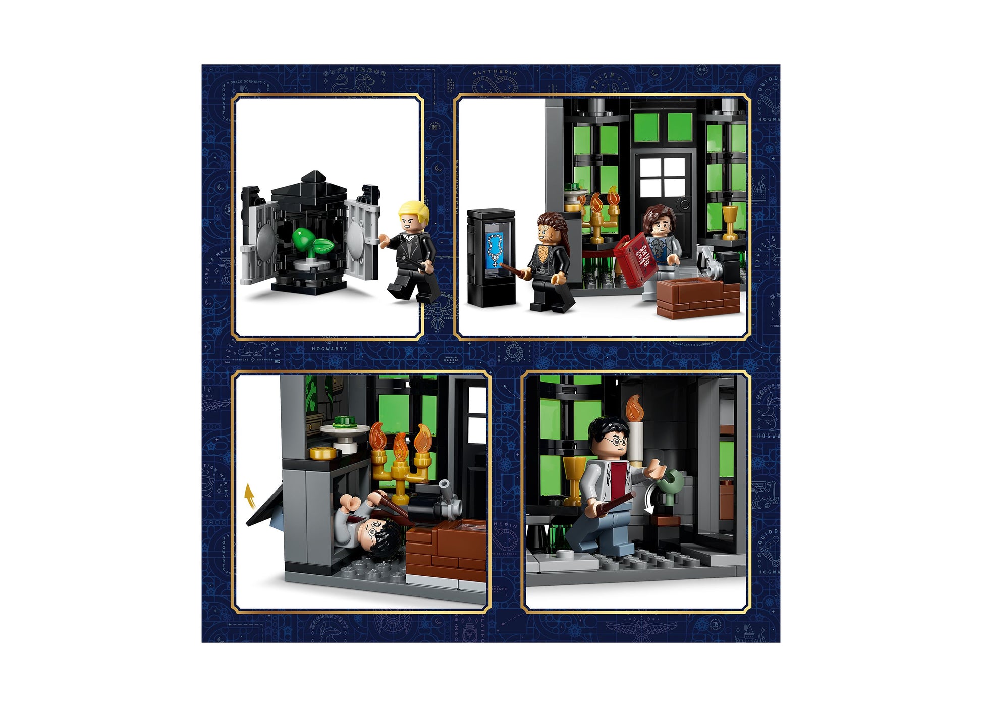 LEGO Harry Potter Knockturn Alley Wizarding Shops 76471 building set with minifigures and detailed shop scenes