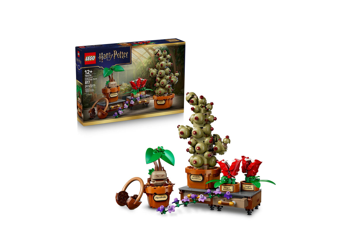 LEGO Harry Potter Hogwarts Herbology Plants 76474 set with magical plants, potted flowers, and accessories