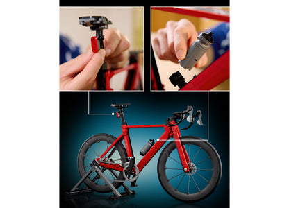 LEGO Icons Road Bike 11380 building set with red bike model and detailed components
