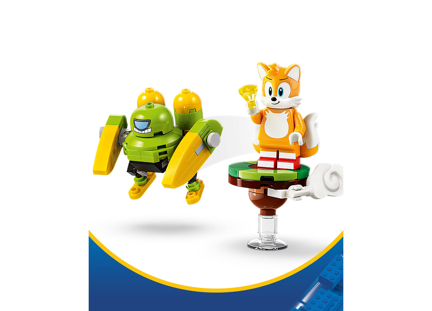 LEGO Sonic Tails' Tornado-1 set with green robot and orange fox figure