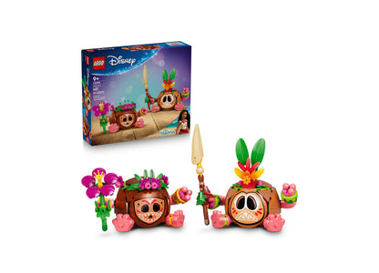 LEGO Disney Moana Kakamora 43293 building set with two posable coconut figures, colorful flowers, and accessories