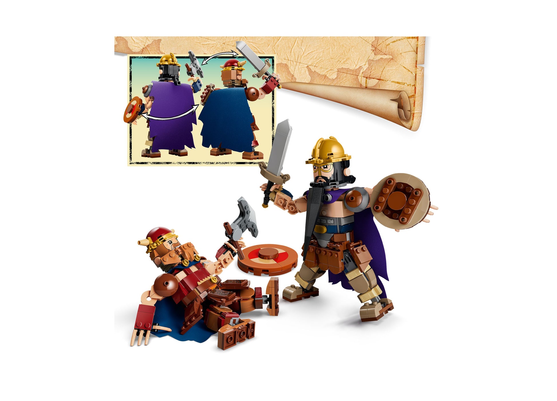 LEGO ONE PIECE Dorry vs. Brogy Giants 75644 building set with two giant minifigures in purple and blue outfits with w...