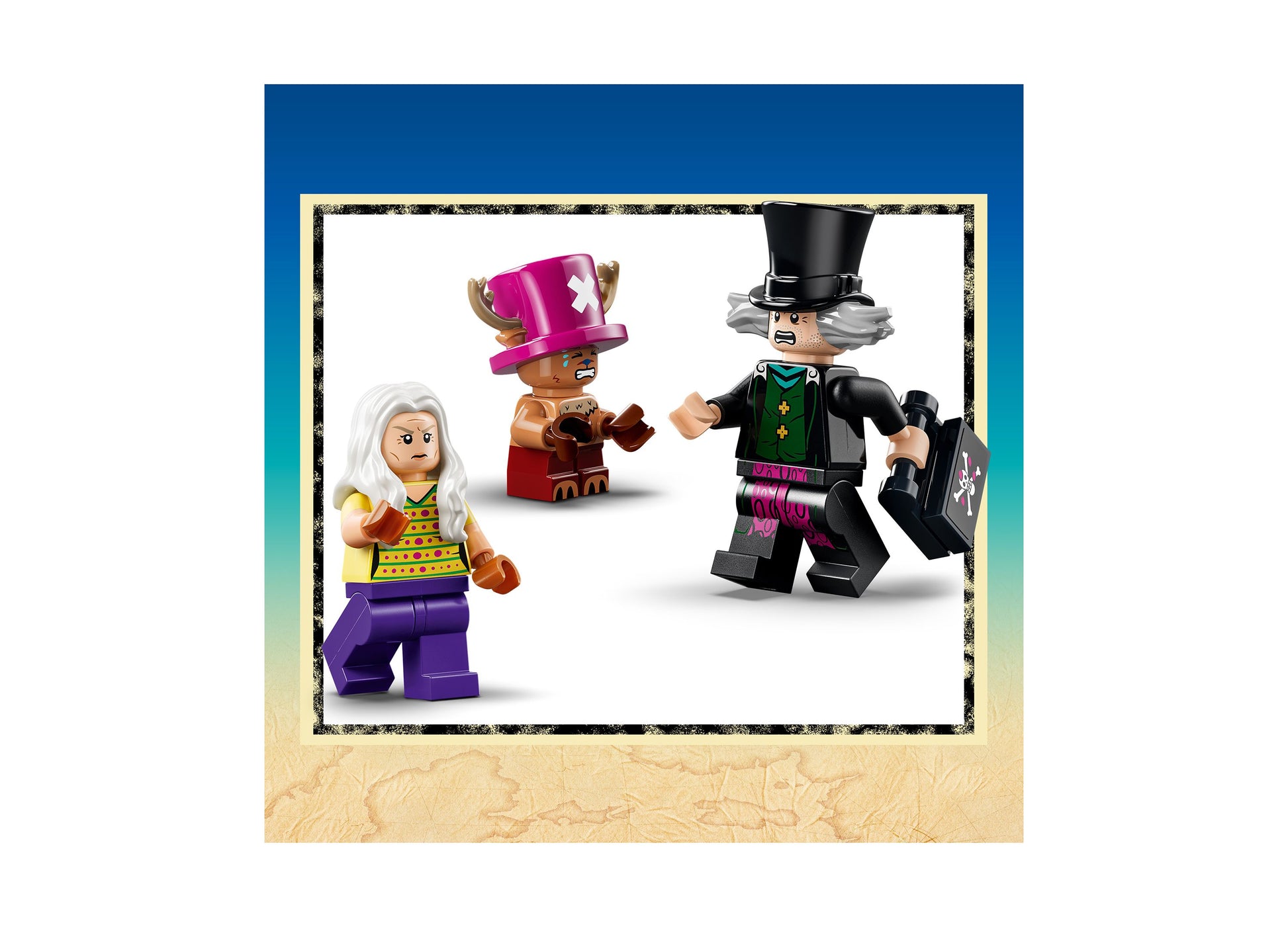 LEGO ONE PIECE Dr. Hiriluk's Hideout 75641 building set with three minifigures including character with white hair an...