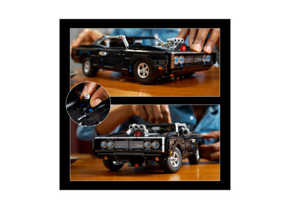 LEGO Fast and Furious Dodge Charger R/T black car building set with detailed engine and working features