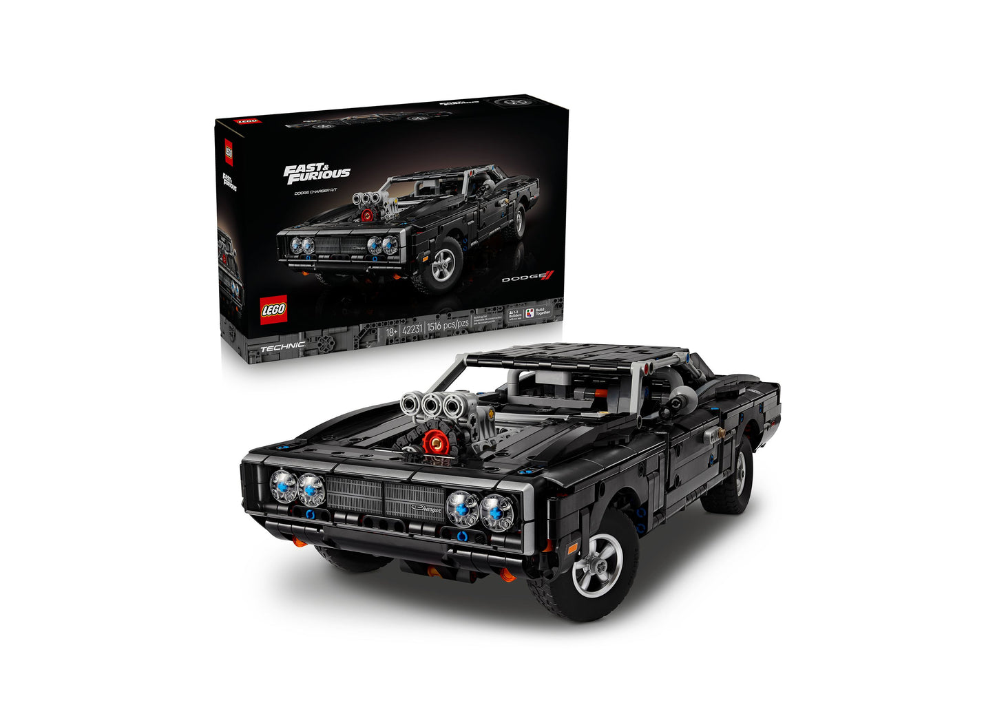 LEGO Fast and Furious Dodge Charger R/T black car building set with box
