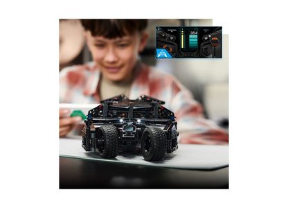 LEGO Batman Batmobile Tumbler remote-control building set with black vehicle and digital controller display