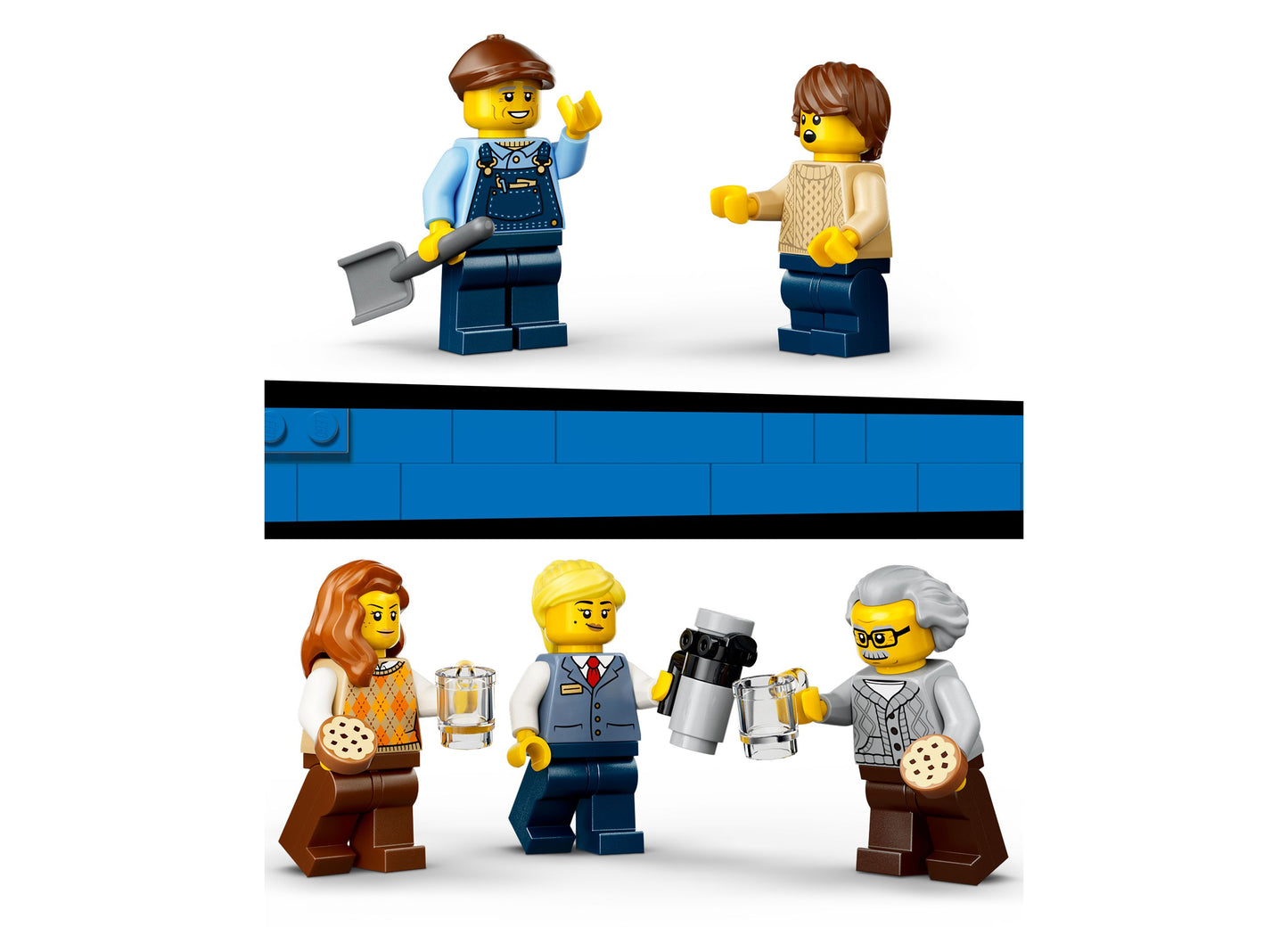 LEGO City Vintage Steam Train 60511 set with minifigures and blue brick baseplate