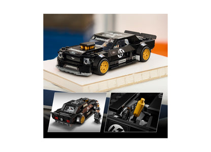 LEGO Ken Block's '65 Ford Mustang Hoonicorn V1 black and yellow building set with minifigure