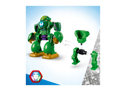 LEGO Marvel Iron Man 11211 green robot figure with gold feet and detachable weapon pieces