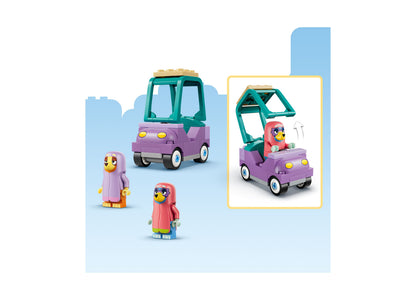 LEGO Bluey Grannies set with purple truck, two bird characters, and opening car door feature