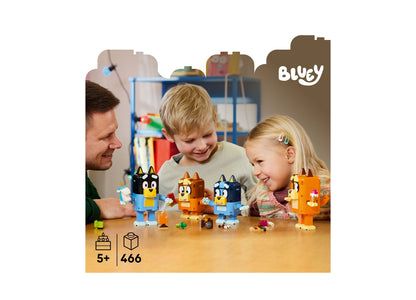 LEGO Bluey 466-piece building set with colorful brick-built characters for ages 5+