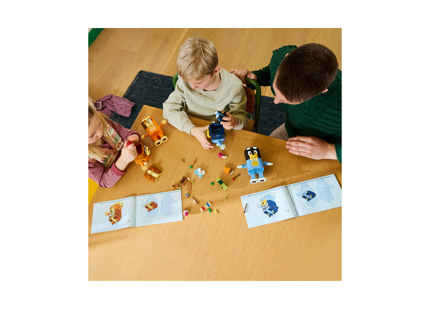 LEGO Bluey Brick-Built Bluey Family 11217 set with colorful pieces and character figures