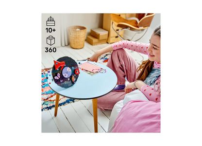 LEGO Olivia Rodrigo Vinyl 43028 360-piece building set for ages 10+, displayed on blue table
