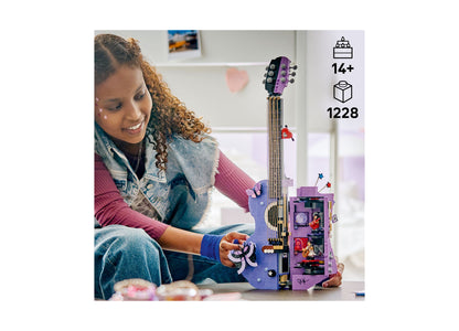 LEGO Olivia Rodrigo Dual Guitar 43031 purple buildable guitar set with girl playing
