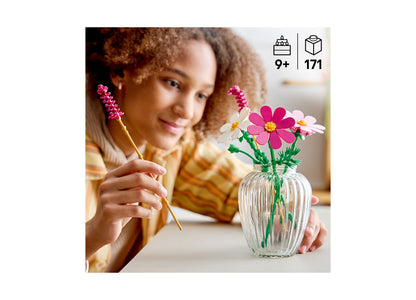 LEGO Cosmos Flowers 11514 building set with pink and white flowers in glass vase, 171 pieces