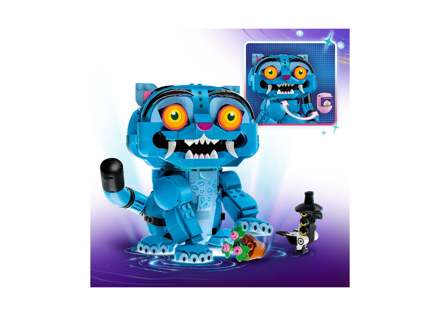 LEGO KPop Demon Hunters Derpy Tiger 72537 blue buildable figure with orange eyes and accessories