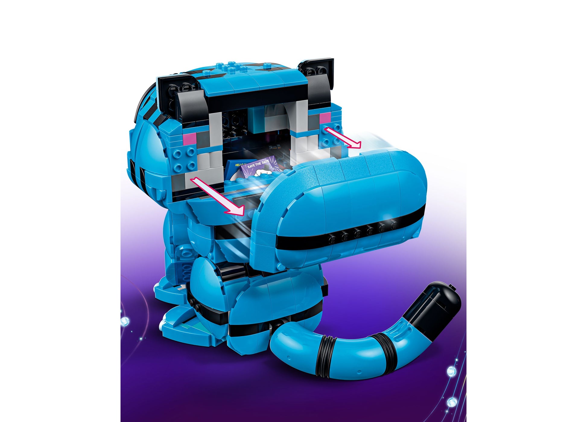 LEGO KPop Demon Hunters 72537 blue buildable robot toy set with transforming features