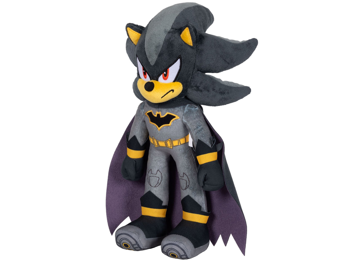 Sonic Shadow Project Jacket 13" Deluxe Plush toy with gray and black fur, yellow accents, and purple cape
