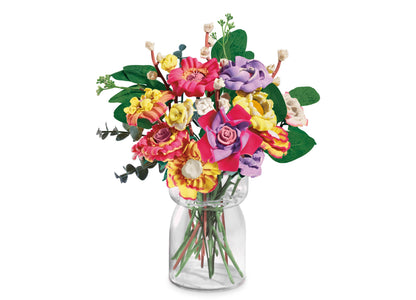 Play-Doh Blooms DIY Garden Bouquet Kit with colorful flower creations in a clear vase