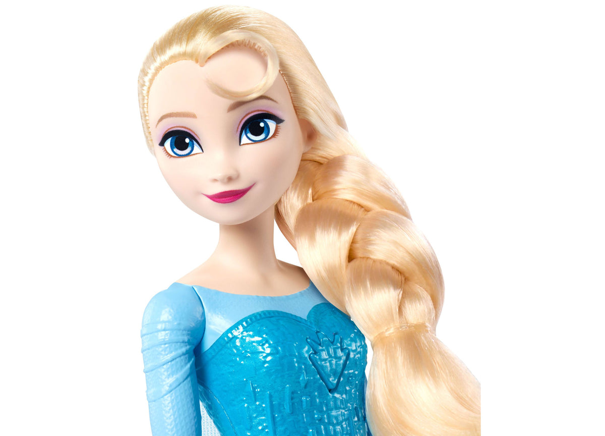 Disney Princess Singing Elsa 11" doll wearing blue gown with blonde hair in braid
