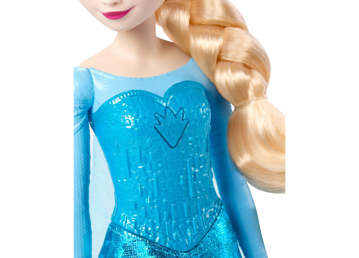 Disney Princess Singing Elsa 11" Light-Up Fashion Doll wearing blue sequined dress with cape