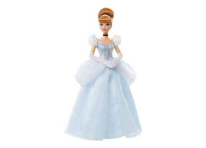 Disney Princess Sparkling Princess Cinderella doll wearing light blue ball gown with puffed sleeves, white gloves, an...