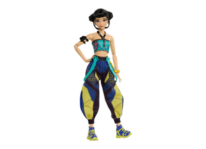 Kpop Demon Hunters HUNTR/X Zoey posable fashion doll with turquoise and yellow outfit