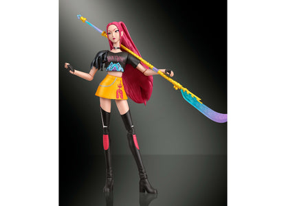 Kpop Demon Hunters Huntrx Mira 6-inch action figure with pink hair and colorful staff