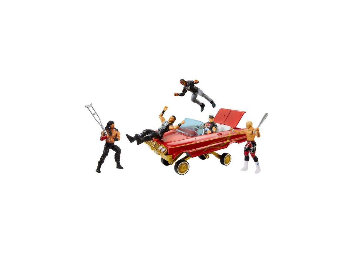 WWE Rey Mysterio Main Event Lucha Low Rider red vehicle set with articulated figure and accessories